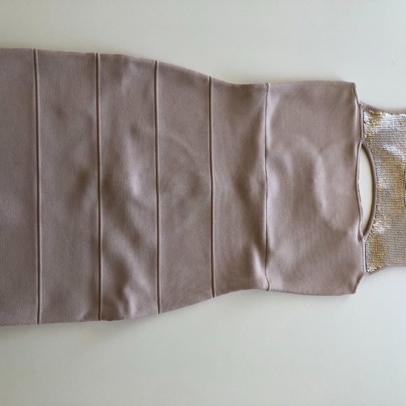BCBG MAXAZRIA Pale Pink Mauvy Sequin Dress - Picture 6 of 6